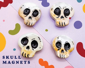 Spooky Skulls Handmade Polymer Clay Magnets