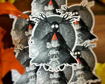 The Beast Over the Garden Wall Inspired Sticker Large | Fall Creepy Spooky Halloween Weatherproof Wirt Greg Beatrice Sticker