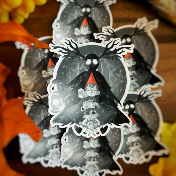 The Beast Over the Garden Wall Inspired Sticker Large | Fall Creepy Spooky Halloween Weatherproof Wirt Greg Beatrice Sticker