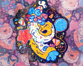Clown Long Furby |  Rainbow Holographic 90's Nostalgia Decal