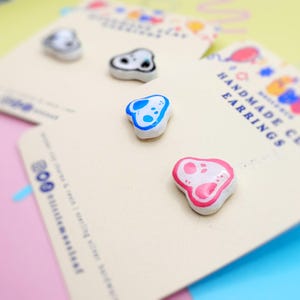 Cartoon Dog Polymer Clay Earrings | Cute Simple Beagle Earring Studs Set