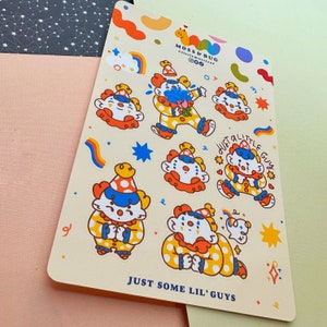 Little Guy Clown Sticker Sheet Silly Clown Funny Journal Stickers image 3