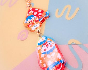 Clown Catcher Glitter Charm Dangle Keychain | Clowncore Accessory