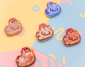 Happy Hens Handmade Polymer Clay Chicken Magnets