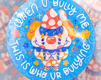 Please Don't Bully Me Holographic Clown Sticker |  Silly Goofy Clowncore Decal
