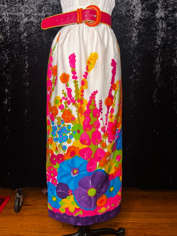 1960’s White Alice Polynesian Fashions Maxi Skirt… - image 8