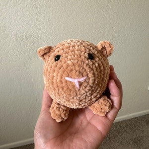 Crochet Guinea Pig Stuffed Plushie Small Amigurumi Cute Friendly Customizable