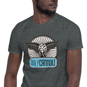 Holy Cannoli Shirt Funny Graphic Design Dark Heather Short-Sleeve Unisex Tee