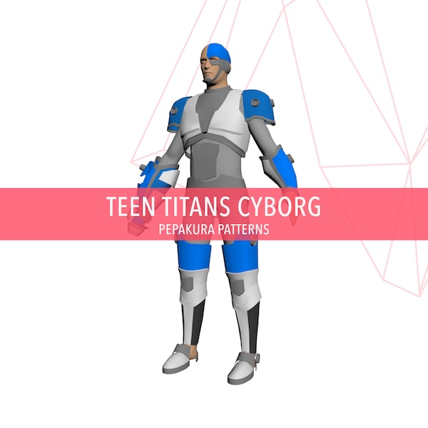 Cyborg Ciber-Armadura - DC Jovenes Titanes Cosplay Pepakura Patrones Foam