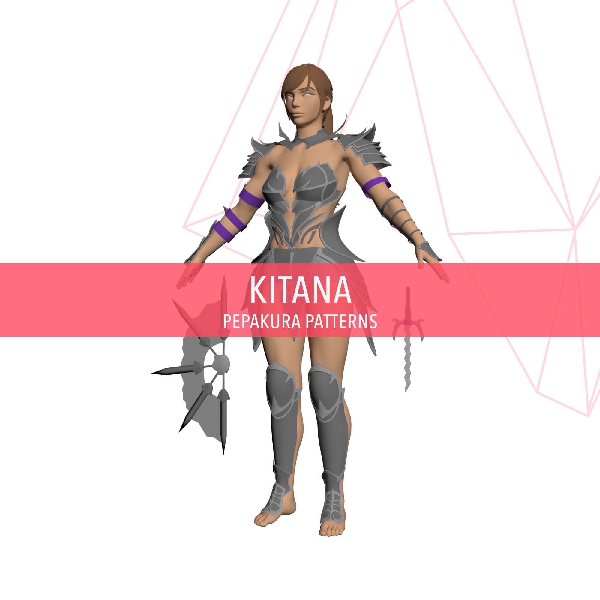 Kitana - Cosplay Pepakura Foam Template