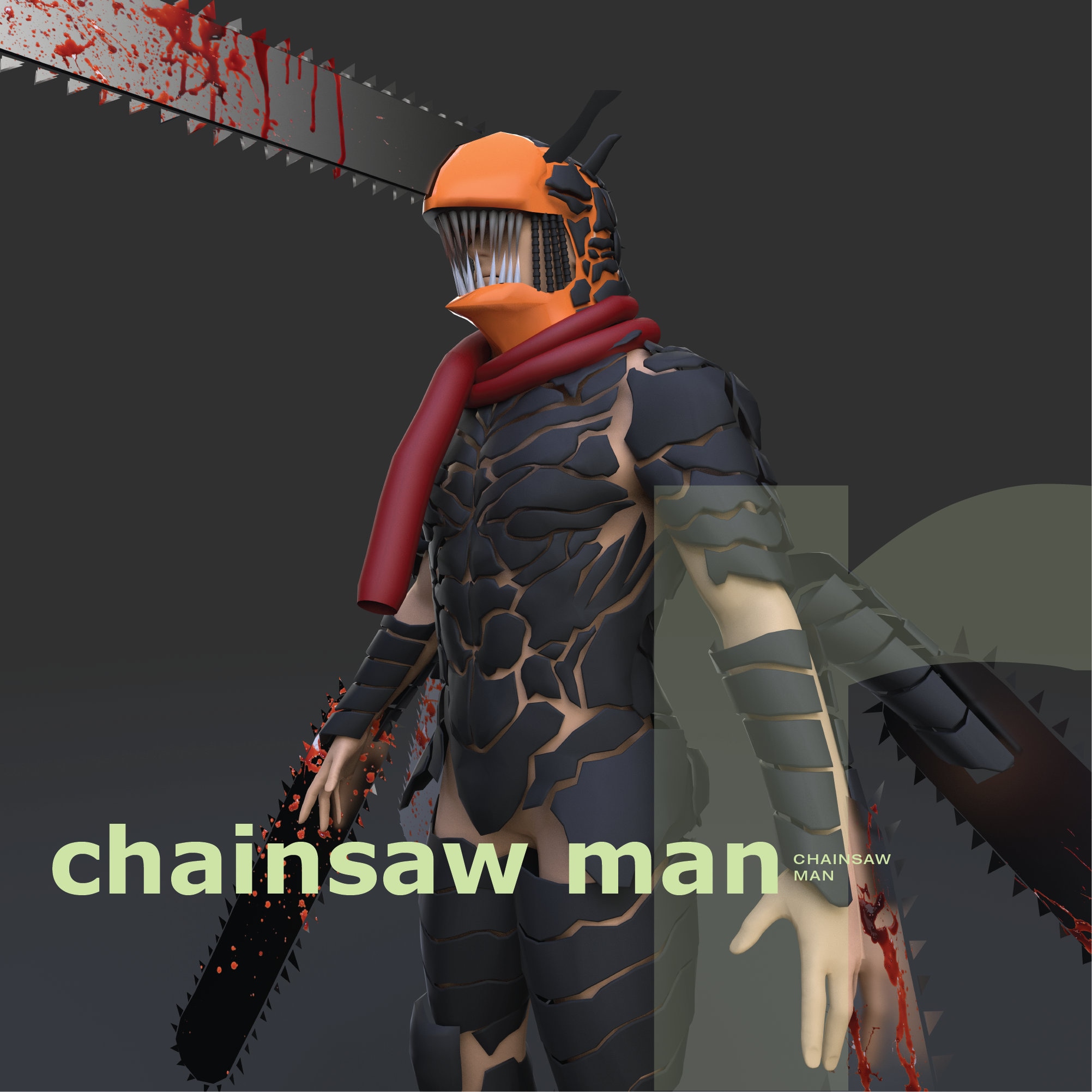 Chainsaw Man Demon Form - DIY Cosplay Pepakura Foam Template
