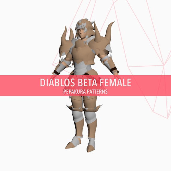 Diablos Beta Female Armor DIY Cosplay Pepakura Template , diablos