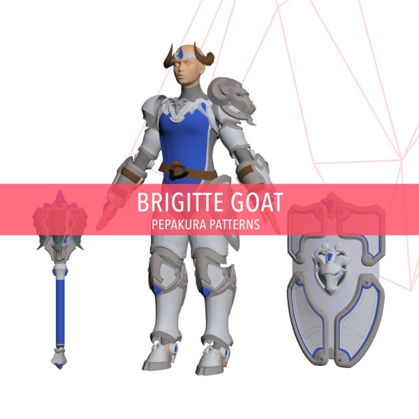 Brigitte Goat Armor - Modèle de mousse Pepakura Cosplay DIY