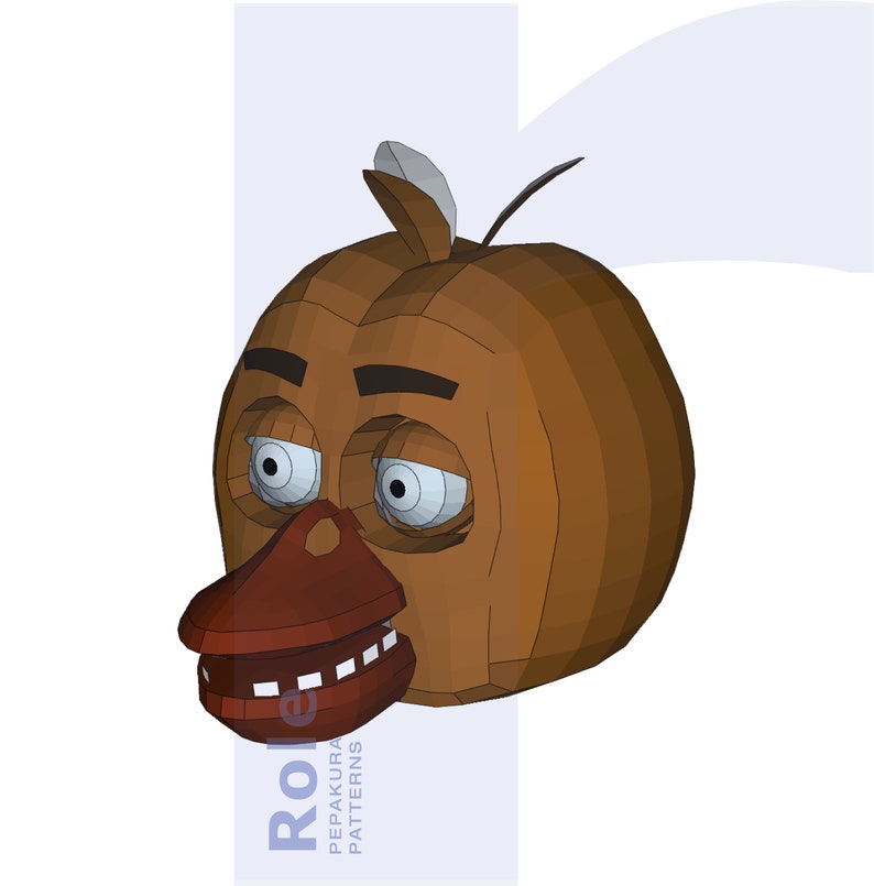 Chica Animatronic DIY Cosplay Pepakura Foam Template Etsy