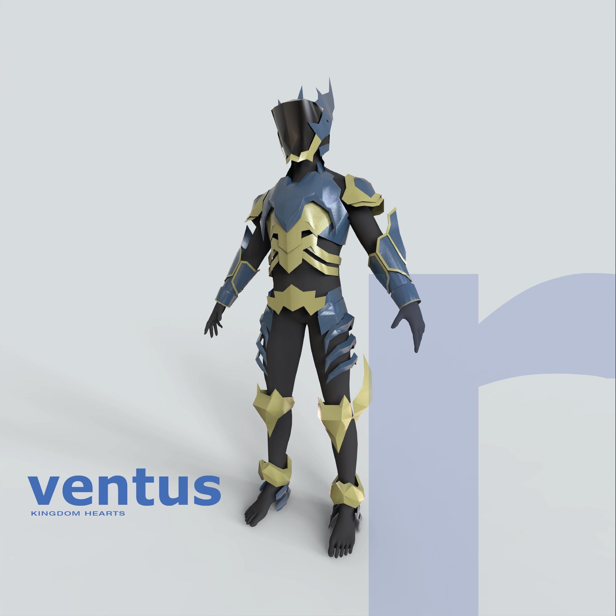 Kingdom Hearts Aqua Armor - Etsy, image size:2001x2000