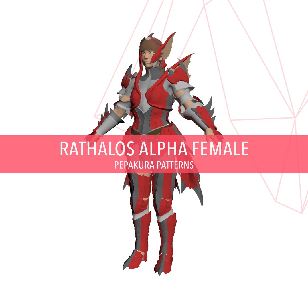 Rathalos Alpha Female Armor Monster Hunter Cosplay Pepakura Etsy