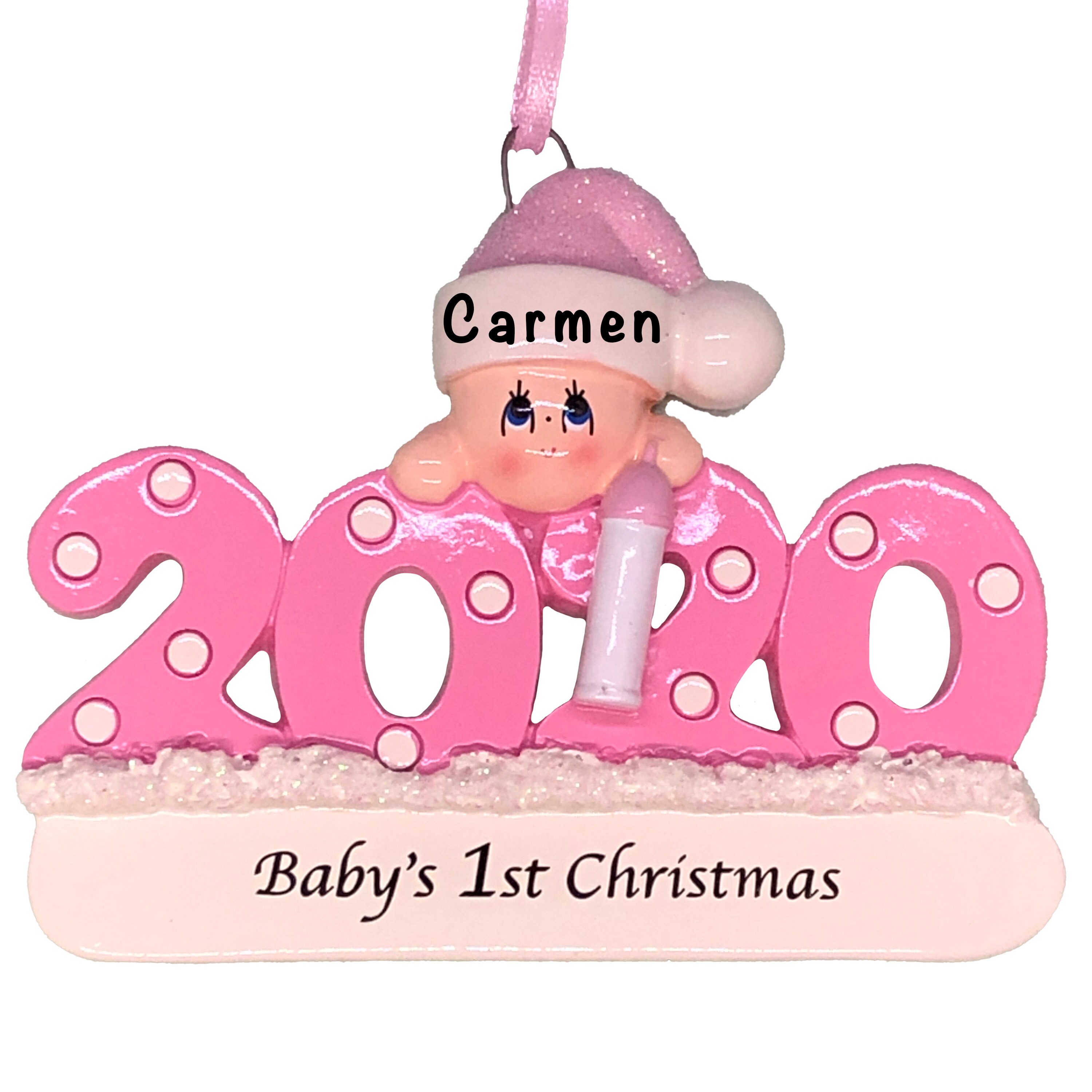 Pink Baby 2020 Ornament New Baby 1st Christmas Ornament Etsy