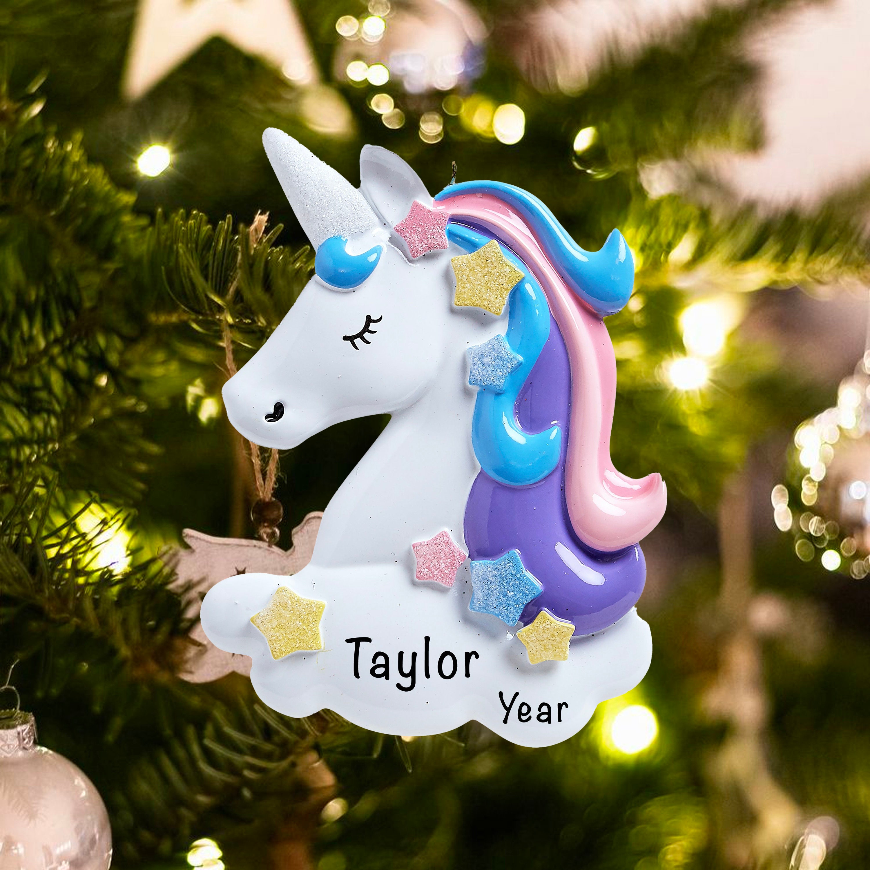 3D UNICORN ORNAMENT Personalize Unicorn ornament Little Etsy
