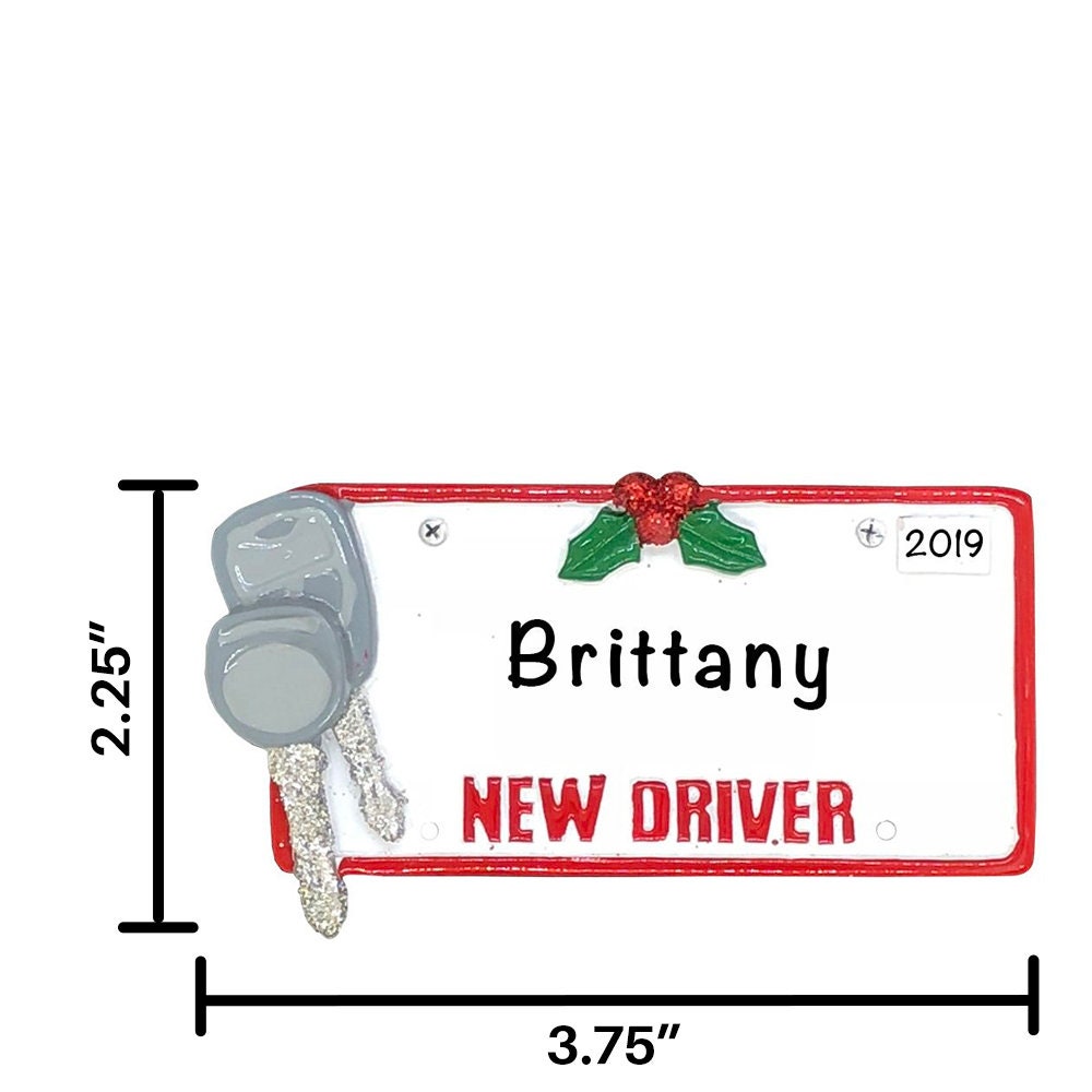 New Driver License Plate Ornament Personalized Driving Etsy
