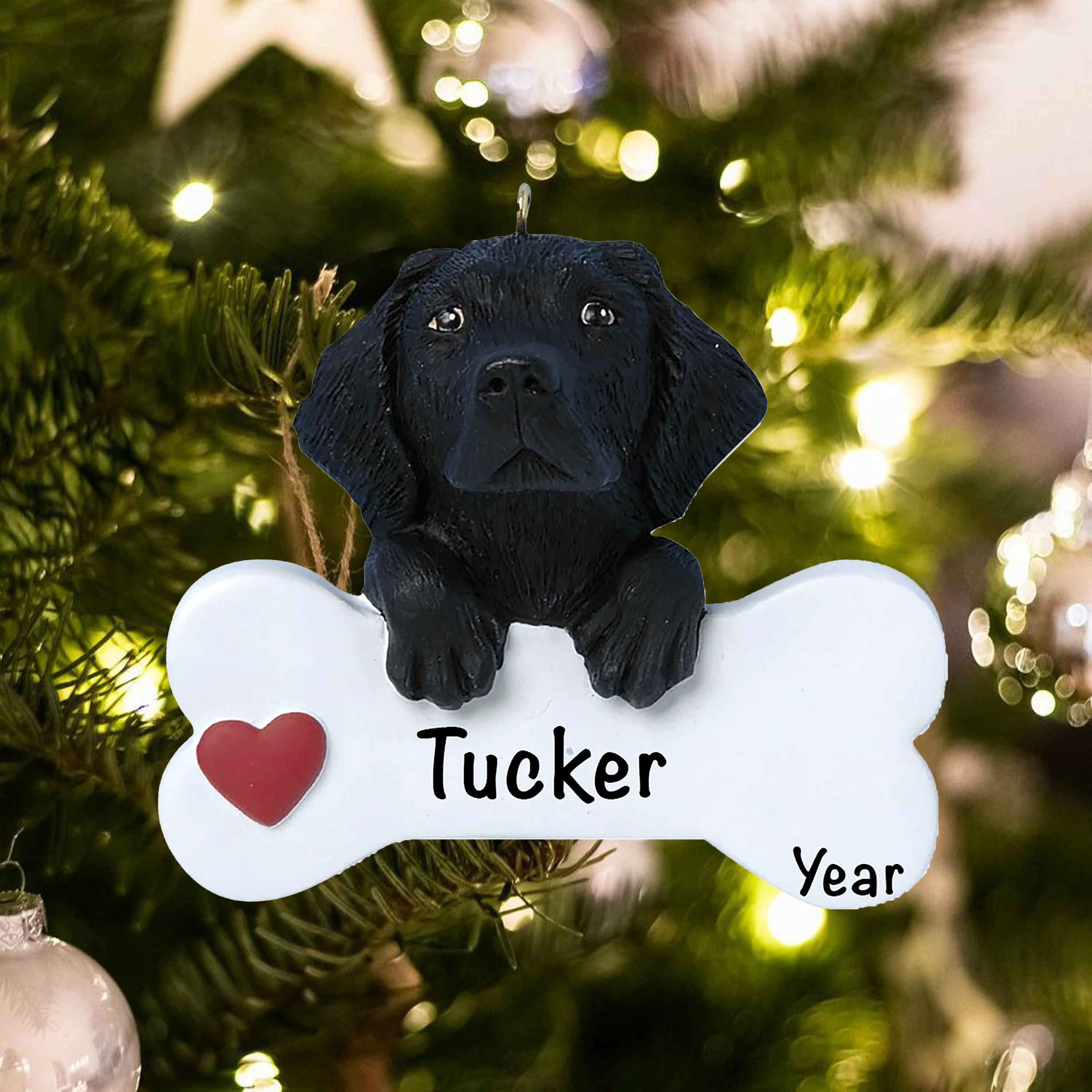 Black Labrador Personalized Ornament Hanging Christmas Tree Etsy
