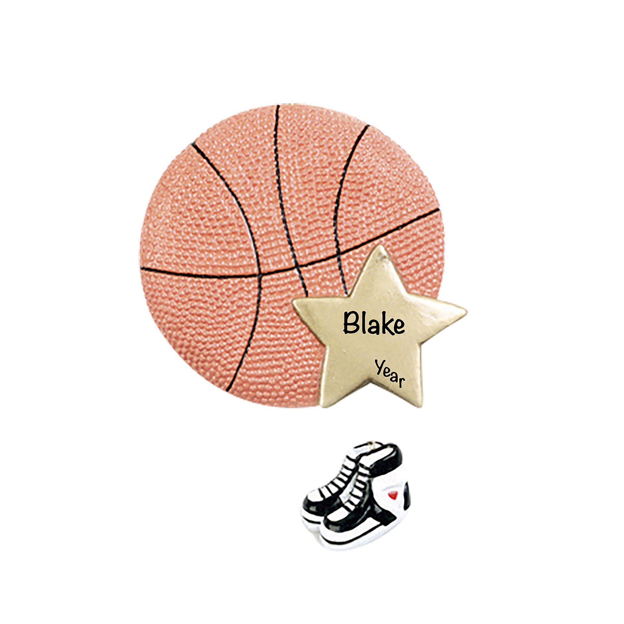 Basketball Ornament Personalized Basketball with Golden Star Etsy