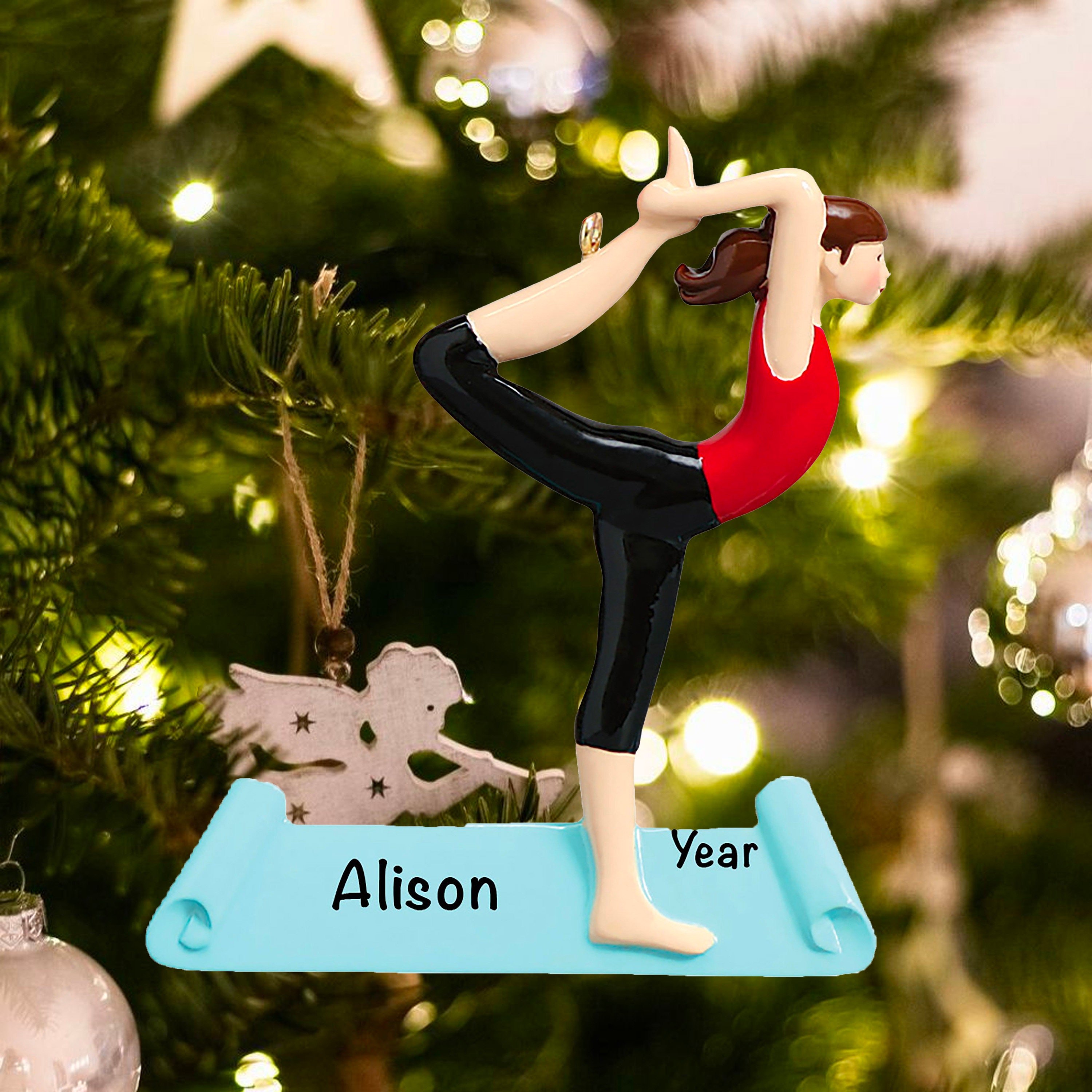 Girls Yoga Personalized Ornament Custom Yoga Ornament Etsy