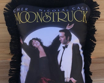 Moonstruck Pillow - Handmade Classic Movie Art Pillow (with Fluffy Stuffing), Cher, Nicolas Cage