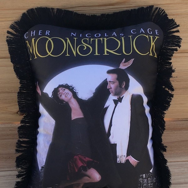 Moonstruck Pillow - Handmade Classic Movie Art Pillow (with Fluffy Stuffing), Cher, Nicolas Cage