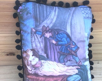 Sleeping Beauty Pillow- Handmade Classic Children's Book Art Pillow (with Fluffy Stuffing) | Tasha Tudor