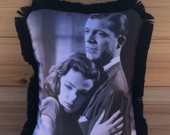 Laura - Handmade Classic Movie Art Pillow (with Fluffy Stuffing), Gene Tierney, Dana Andrews