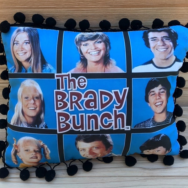 The Brady Bunch Pillow, Handmade Classic TV Art Pillow (With Fluffy Stuffing)