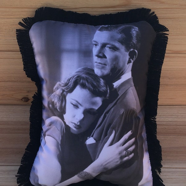 Laura - Handmade Classic Movie Art Pillow (with Fluffy Stuffing), Gene Tierney, Dana Andrews