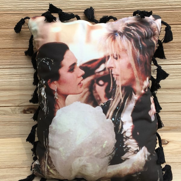 Labyrinth Pillow, David Bowie & Jennifer Connelly, Handmade Classic Movie Art Pillow (with Fluffy Stuffing)