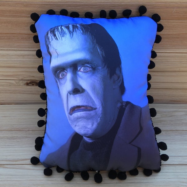 Herman Munster Pillow – Fred Gwynne - Handmade Classic TV Art Pillow (with Fluffy Stuffing)