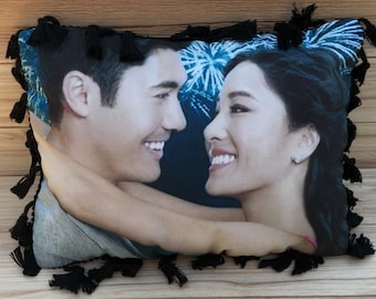 Crazy Rich Asians Pillow, Rachel & Nick, Star Light at Home, Handmade Movie Art Accent Pillow (with Fluffy Stuffing)