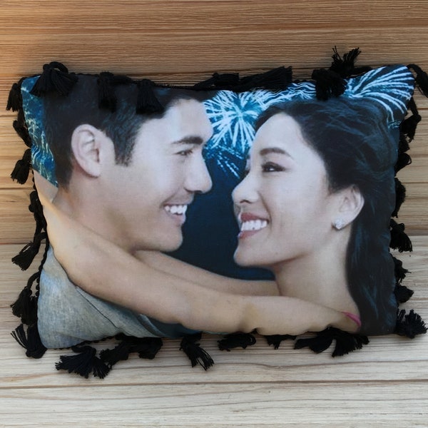 Crazy Rich Asians Pillow, Rachel & Nick, Star Light at Home, Handmade Movie Art Accent Pillow (with Fluffy Stuffing)