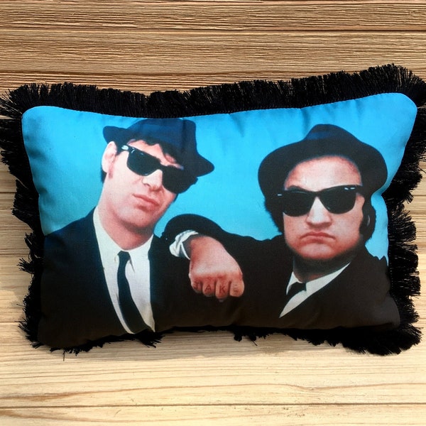 The Blues Brothers Pillow, John Belushi, Dan Aykroyd, Handmade Classic Movie Art Pillow (with Fluffy Stuffing) | Movie Posters