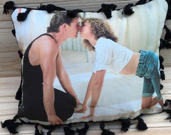 Dirty Dancing Pillow, Patrick Swayze & Jennifer Grey, Star Light at Home, Handmade Classic Movie Art Pillow (with Fluffy Stuffing)
