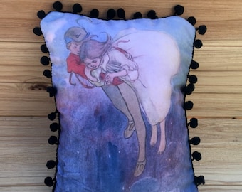 Peter Pan Pillow - Handmade Classic Children’s Literature Art Pillow (with Fluffy Stuffing)