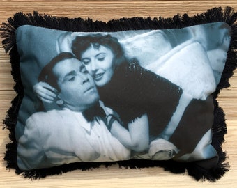 The Lady Eve Pillow, Barbara Stanwyck & Henry Fonda, Handmade Classic Movie Art Pillow (with Fluffy Stuffing)