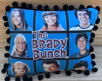 The Brady Bunch Pillow, Handmade Classic TV Art Pillow (With Fluffy Stuffing)