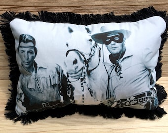 The Lone Ranger Pillow, Handmade Classic TV Art Pillow (with Fluffy Stuffing)