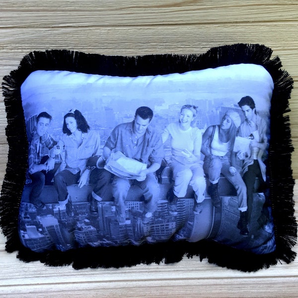 Friends Pillow, Rachel, Monica, Phoebe, Joey, Chandler, & Ross, Handmade Classic TV Art Pillow (with Fluffy Stuffing)