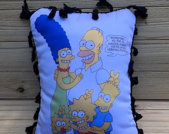 The Simpsons Pillow - Handmade Classic Cartoon Art Pillow (with Fluffy Stuffing) Homer Simpson