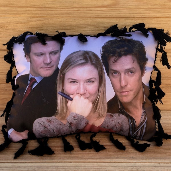 Bridget Jones’s Diary - Handmade Classic Movie Art Pillow (with Fluffy Stuffing), Renee Zellweger, Hugh Grant