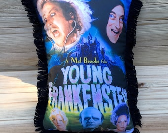 Young Frankenstein Pillow, Gene Wilder, Teri Garr, Madeline Kahn, Handmade Classic Movie Pillow (with Fluffy Stuffing) | Movie Posters