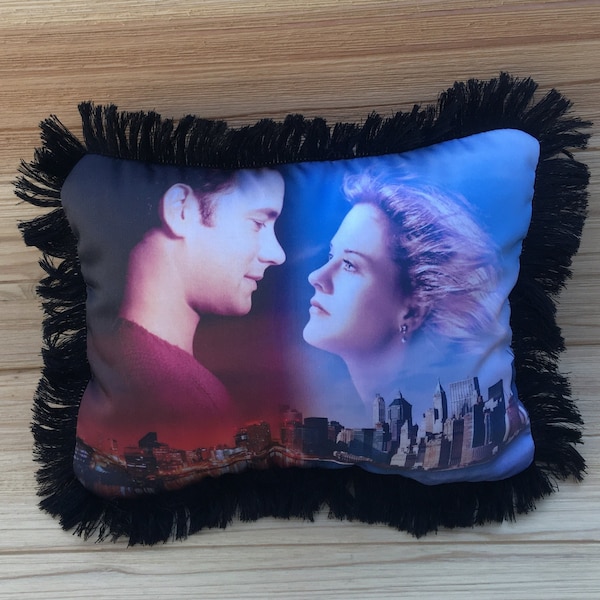 Sleepless in Seattle Pillow - Handmade Classic Movie Art Pillow (with Fluffy Stuffing), Meg Ryan, Tom Hanks