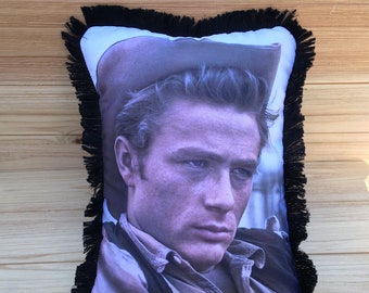James Dean Pillow - Handmade Classic Movie Art Pillow (with Fluffy Stuffing)