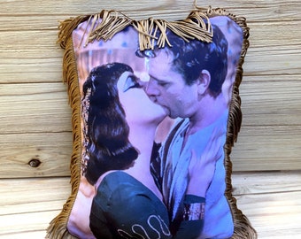 Cleopatra Pillow, Elizabeth Taylor and Richard Burton, Handmade Classic Movie Pillow (with Fluffy Stuffing) Elizabeth Taylor, Richard Burton
