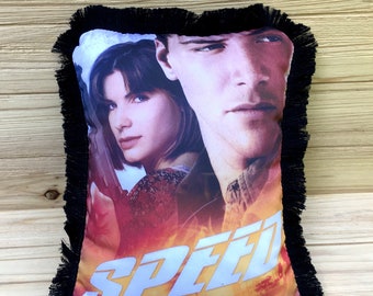Speed Pillow- Handmade Classic Movie Art Pillow (with Fluffy Stuffing) | Keanu Reeves | Sandra Bullock